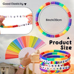 Tondiamo 30 Pcs Rainbow Gay Pride Bracelets LGBT Support Wristbands for Pride Day Month Parades Decorations Party Supplies Christmas Gifts(Peace)