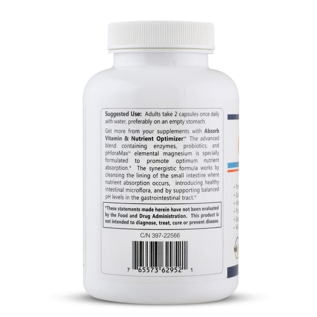HCP Formulas - Abzorb - Vitamin & Nutrient Optimizer - Digestive Enzymes, Probiotics, & Magnesium Oxide Complex - Balance Intestinal Flora - Gut Health & Bowel Support - Dietary Supplement - 150 Caps
