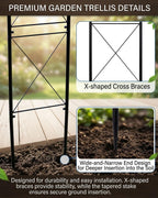 Metal Garden Arbors 8Ft Thickened Arch Trellis for Climbing Plants