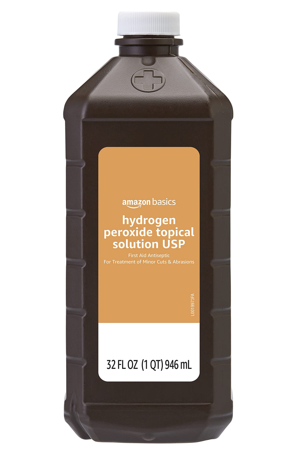 Amazon Basics Hydrogen Peroxide Topical Solution USP, First Aid Antiseptic for Cuts, Scrapes and Burns, 32 fl oz, 6-Pack