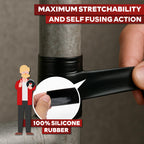 XFasten Self Fusing Silicone Tape Waterproof – 1" x 36 Feet Black, Self Amalgamating Tape, Silicone Rubber for Plumbing, Sealing Pipes, Hose Repair, Outdoor Coax and Electrical Cables – Weatherproof