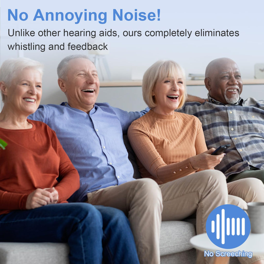 Hearing Aids for Seniors, Invisible Hearing Amplifiers with Noise Cancelling, Rechargeable Hearing Aids for Severe Hearing Loss Adults, Comfort In-ear Hearing Devices(Black&Skin)