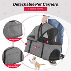 BestPet Pet Stroller Premium 3-in-1 Multifunction Dog Cat Jogger Stroller for Medium Small Dogs Cats with Folding Lightweight Travel & Detachable Carrier,Grey