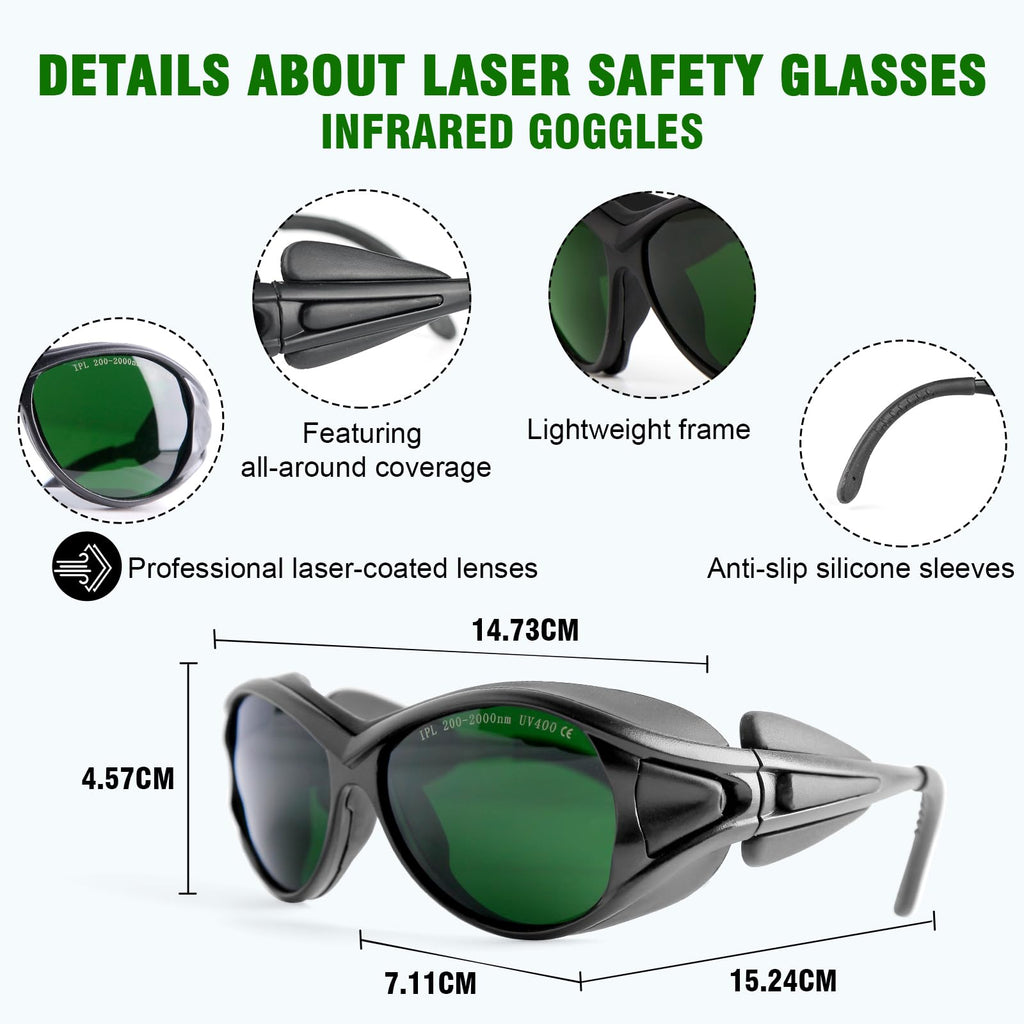 ULTREMA Laser Safety Glasses IPL 200-2000nm, IPL Laser Hair Removal Glasse, Red Light Therapy and Laser Cosmetology Operator Eye Protection.