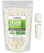 XPRS Nutra Size 1 Empty Capsules - 1000 Count Empty Vegan Capsules - Vegetarian Pills DIY Vegetable Capsule Filling- Veggie Pill Caps for Do-It-Yourself Supplements (White)