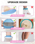 Waterproof Foot Cover for Shower Adult, Foot Cast Covers with Non-Slip Padding Bottom, Watertight Ankle Foot Cast Protector for Surgery Bandage Dressing Wound, Reusable