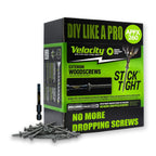 Velocity Exterior 4 Inch Wood Screws and T25 Torx Bits (Size #10) – Stick Tight Technology, Made with Carbon Steel, Includes Hexstix Bit & Storage Organizer Fence Screws for Wood (260 Pieces)