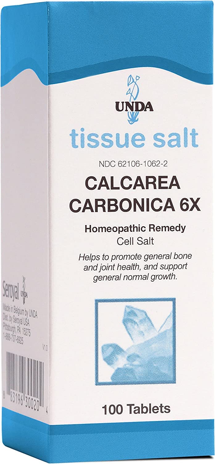 UNDA Calcarea Carbonica 6X | Homeopathic Remedy Supports Bone and Joint Health and Normal Growth | 100 Tablets