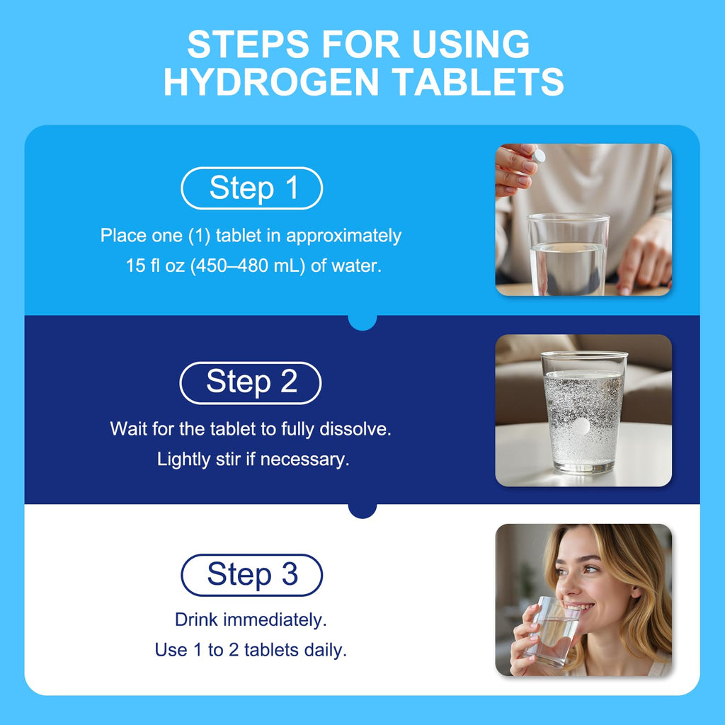 Natprime Hydrogen Water Tablets - H2 Molecular Hydrogen Tablets for Drinking Water with Magnesium, 12 PPM Mineral Supplements for Antioxidant, Mental Clarity, Cognitive, Recovery & Energy - 90 Counts