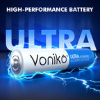 Voniko AAA Batteries 400 Pack - Alkaline Triple A with Reusable Storage Box, Long-Lasting Leakproof 1.5V Batteries for Household & Professional Devices, 10-Year Shelf Life