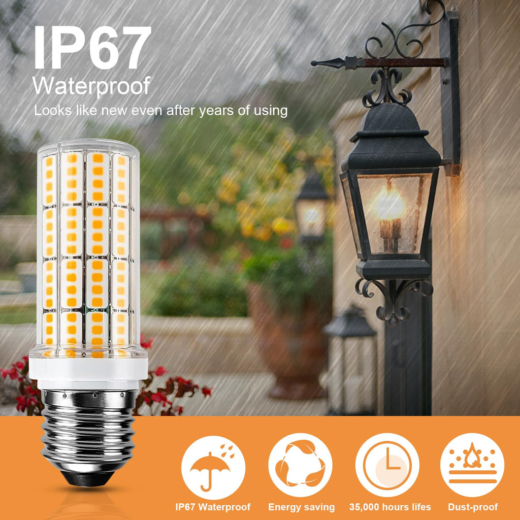 6 pcs Led Corn Light Bulb, 200w Equivalent 2500 Lumen 3000k Cool Daylight White 20w Non-dimmable Super Bright Led Bulb E26/E27 Base Led Light Bulbs for Home Garage Warehouse Indoor Outdoor Light Bulb