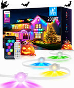 AMANEER Permanent Outdoor Lights for House, 200ft RGB Christmas LED Light