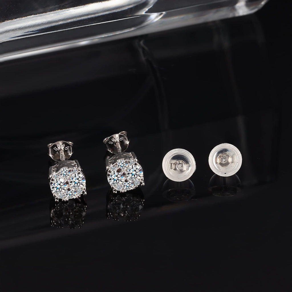 GEMQUEEN Moissanite Earrings Studs 925 Sterling Silver 0.5CT
