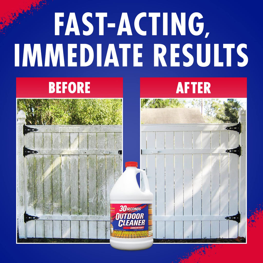 30 SECONDS Outdoor Mold & Mildew Cleaner & Stain Remover Concentrate | 128 fl. oz. | 2 Pack