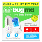 BugMD No Buzz Zone Refiller Pad (6 Refills) - Extra-Strong Adhesive Traps, Indoor Insect Trap Refill, No Harsh Chemicals, Household Friendly, Fly Trap Refill, Flea Trap Refills, Bug Trapper
