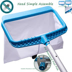 DABOVIN Professional Pool Bottom Skimmer Net for Cleaning Pollen Bugs, Ultra Fine Mesh Leaf Rake with Sturdy Plastic Frame