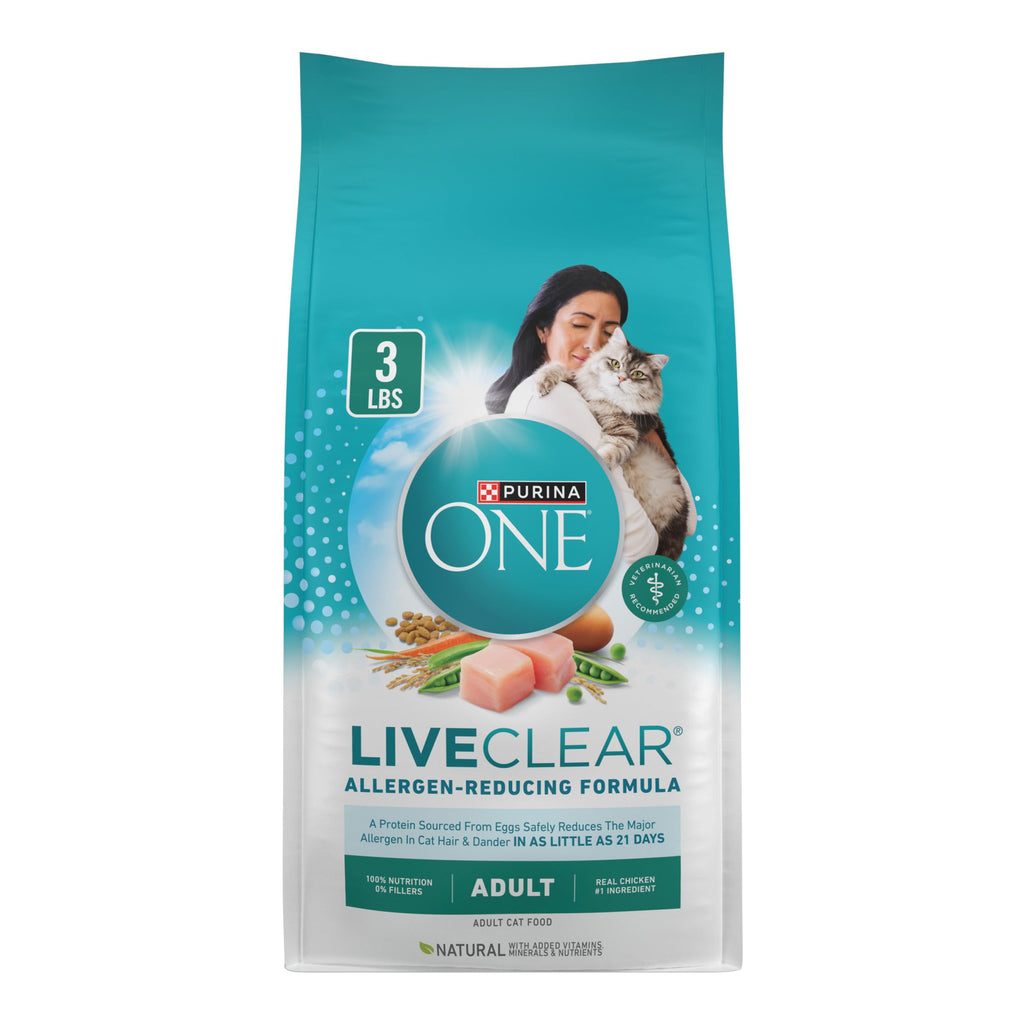 Purina ONE LiveClear Allergen-Reducing Dry Cat Food, 3 lb. Bag