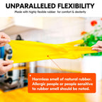 Vgo... 5-Pairs Reusable Household Gloves, Rubber Dishwashing gloves, Extra Thickness, Long Sleeves, Kitchen Cleaning, Working, Painting, Gardening, Pet Care (Size M, Yellow, HH4601)