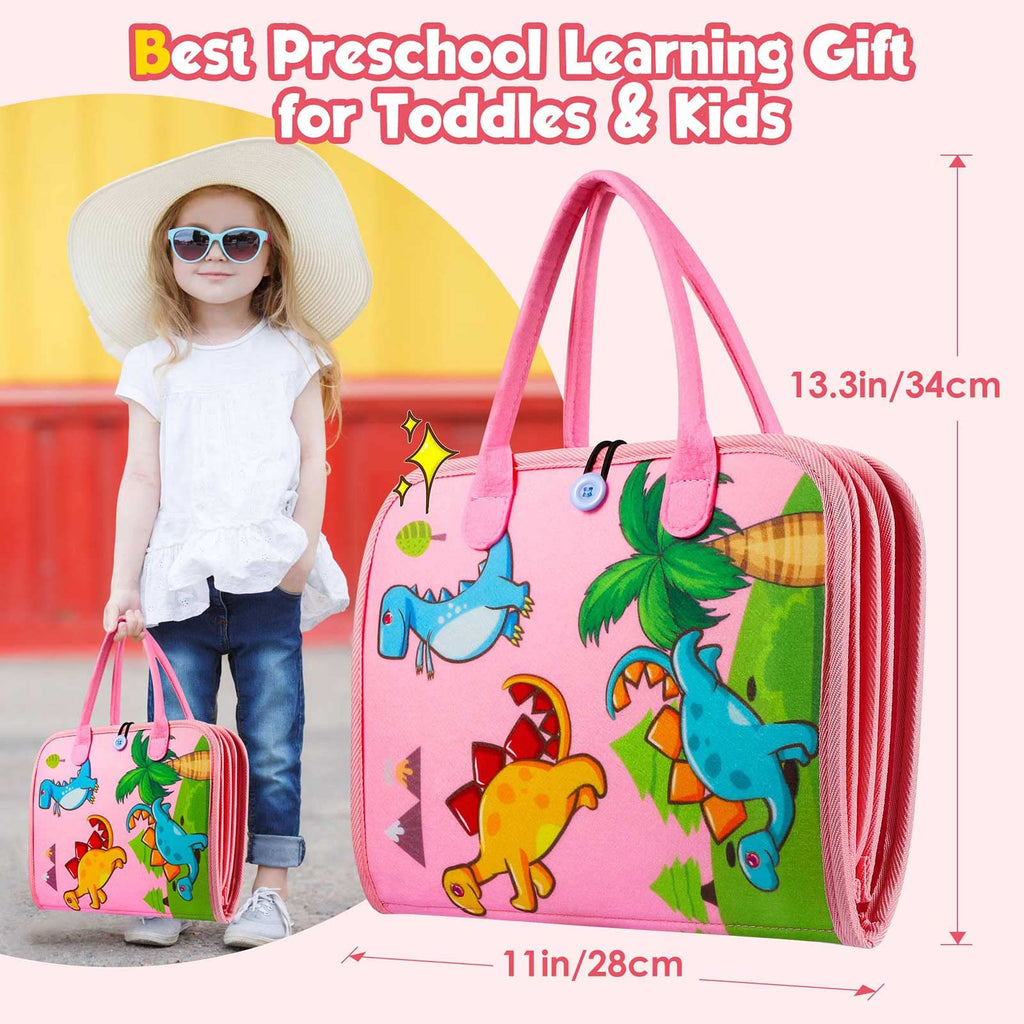 Winblo Toddler Busy Board - Montessori Toys for Toddler Girl Birthday Gift, Educational Learning Sensory Busy Book for Toddlers Girls, Toddlers Activities Toy for Airplane Car Travel