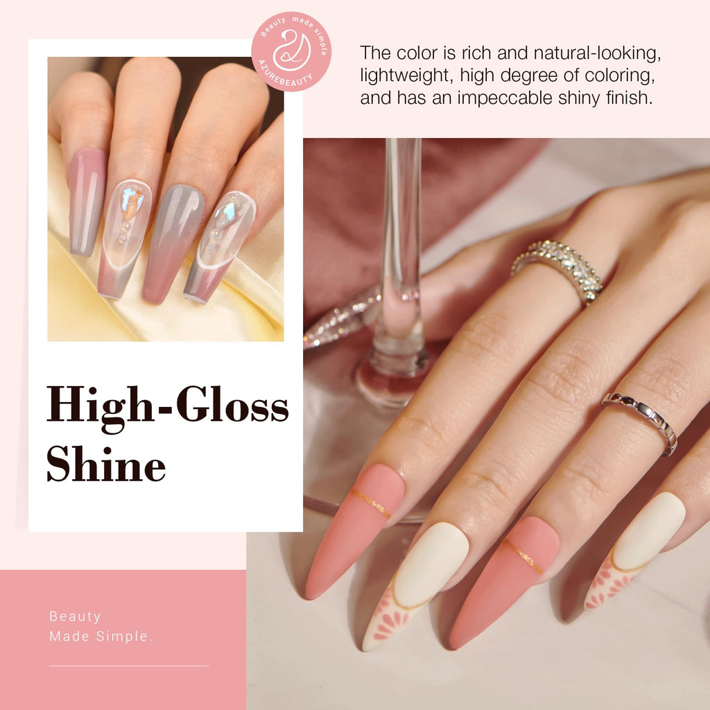 AzureBeauty 31 Pcs Dip Powder Nail Kit 20 Colors Nude Pink Glitter White