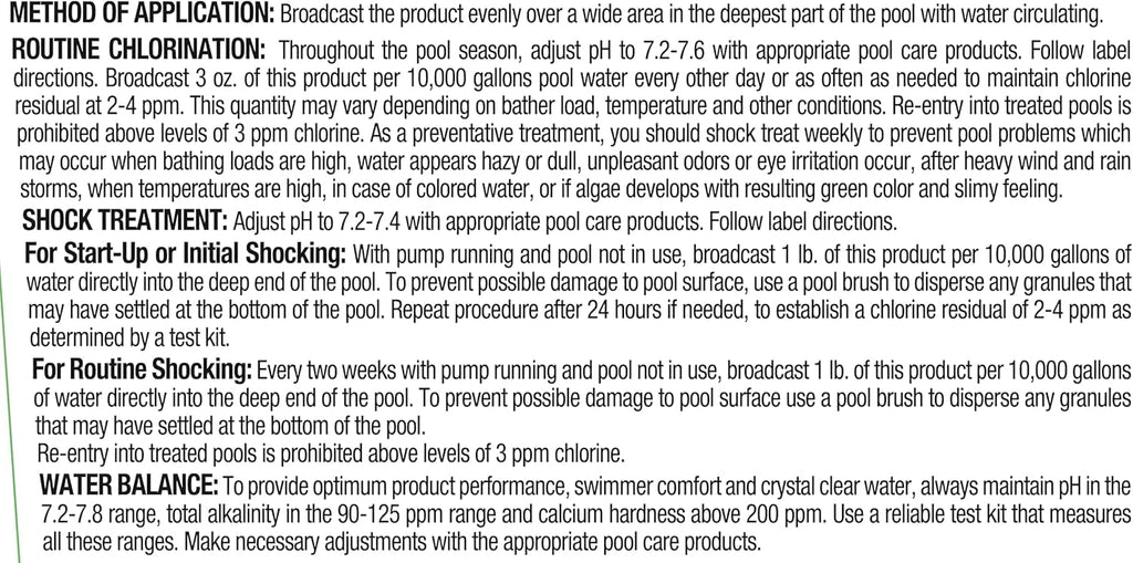 Pool Mate 8-Pounds Premium Pool Chlorine Granules, Concentrated Chlorinating Granules, Made in USA