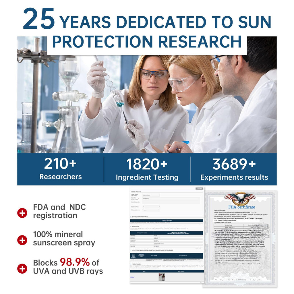 Reef Safe Sunscreen Spray SPF 50, Zinc Oxide Mineral Sunscreen Spray, Broad Spectrum UVA/UVB Protection, 360° Spray, Lightweight & Water Resistant, 6.76oz/200ml