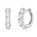 ASHINE Hoop Earrings for Women 14kt Gold Plated Small Hypoallergenic Trendy Stainless Steel Huggies Ear Rings Cartilage Piercing CZ Tiny Thick Second Hole Chunky Jewelry Everyday (White Gold,14.5mm)