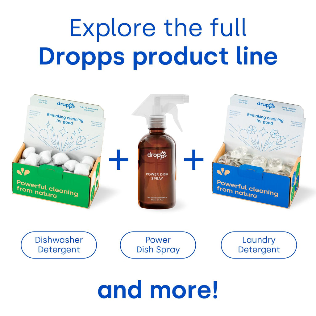 Dropps Odor & Stain Laundry Detergent Pods, Orange Blossom (140 Count) - Powerful Laundry Pods | Complete Clean Laundry Soap | Fights Odors & Stains | Clean Ingredients | Plastic Free Packaging