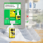 CGOLDENWALL Eye Wash Station Portable Emergency Eye Wash Kit, Wall Mounted Eyewash Station OSHA Approved, 2 * 16.9oz Bottles, with Mirror & Emergency Sign, Safety Material, NO Solution
