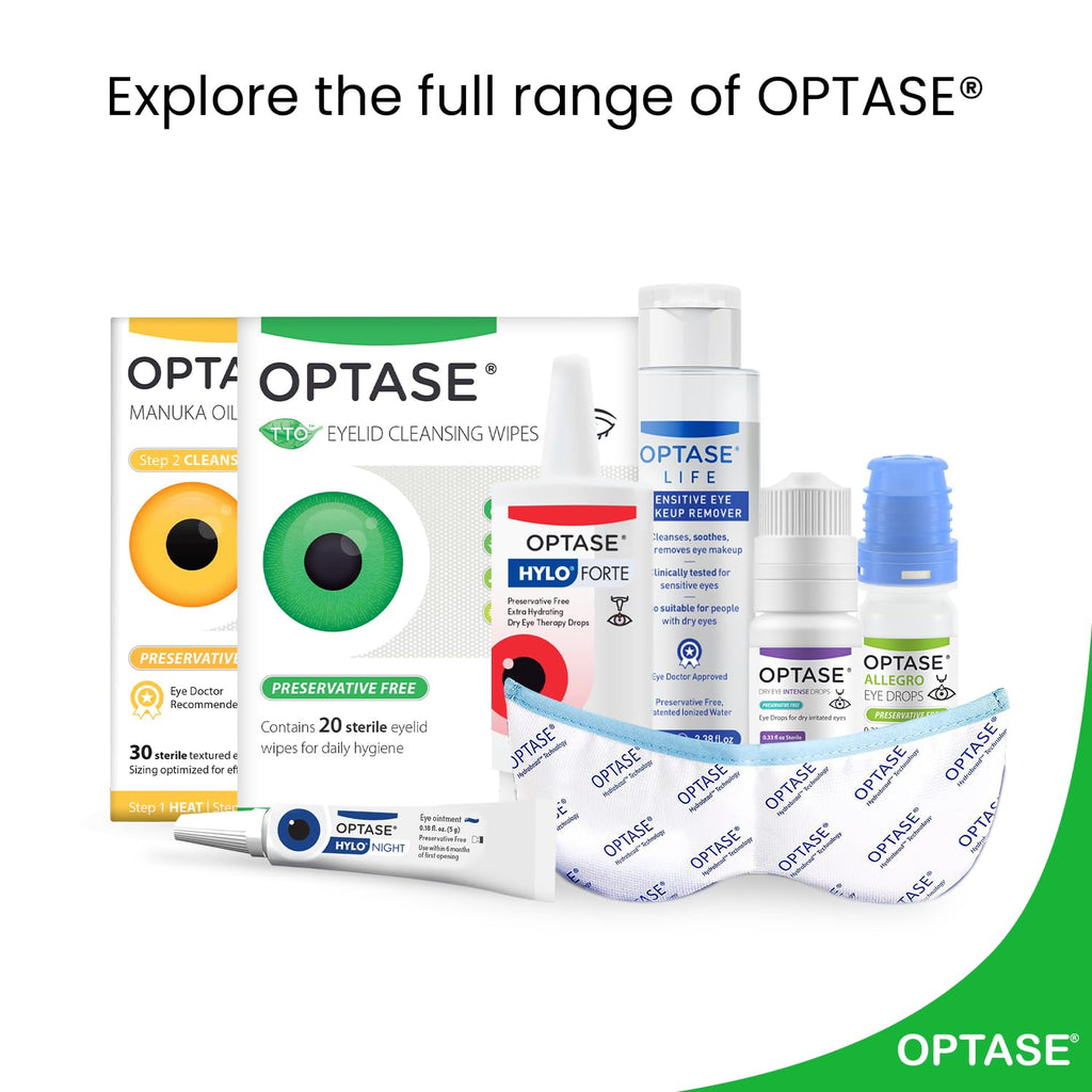 OPTASE TTO Eyelid Cleansing Wipes, 20 Count – Individually Wrapped Tea Tree Oil Eyelid Wipes – Preservative-Free Formula for Daily Use – Eye Doctor Recommended Tea Tree Eye Lid Cleanser