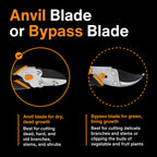 Fiskars Power-Lever Anvil Pruning Shears, 5/8" Cut Capacity Garden Clippers