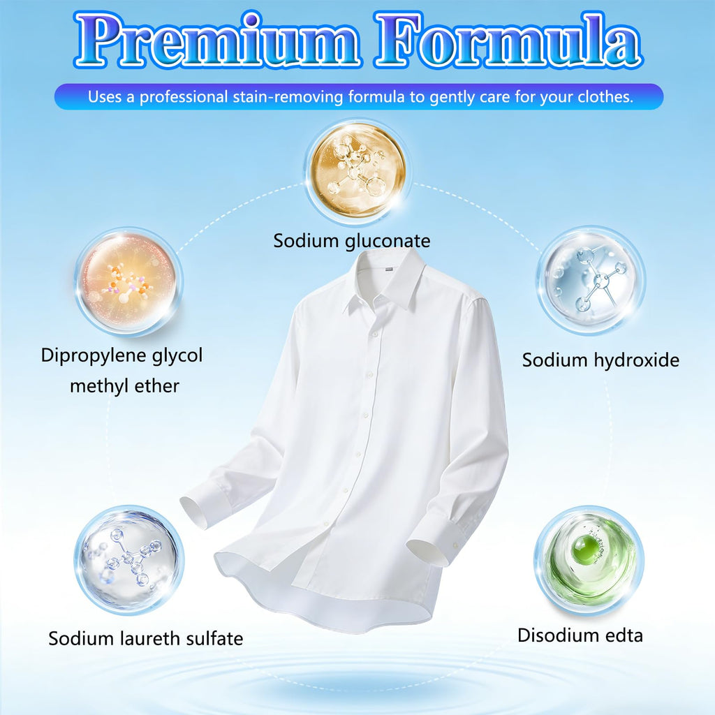 Non Ionic Clothing Emulsifier Stain Remover, Portable Dry Cleaning Stain Removal Spray, Powerful Laundry Stain Remover Spray, Active Enzyme Laundry For Clothes (2pc)