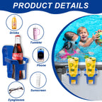 Pool Cup Holders,4 Pack Poolside Cup Holder Above Ground Pool Accessories, Fits 2 Inch or Less Round Top Bar,Pool Drink Holders for Drinks Above Ground