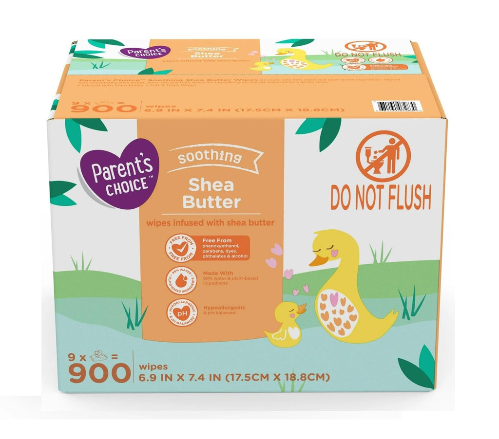 Shea Butter Baby Wipes, 900 Count - Free From Phenoxyethanol, Parabens, Phthalates, And Alcohol - Enriched With Soothing Shea Butter - Ultra Soft - Gentle On Skin - Hypoallergenic And pH Balanced