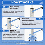 Skimzy Pool Filter Cleaner Stand, Dual-Mode Upright & Lay-Down Cleaning System with Support Bar, Smooth Bearing Rotation, Fits 3"/4"/6" Center Hole Cartridge Filters Up to 35"