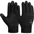 YukiniYa Kids Winter Gloves Back Water Repellent Touchscreen Warm Fleece Anti-Slip for Boys Girls Teen 3-15 Years (Black, XL(10-12 Years))