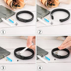 abooxiu Cremation Bracelet for Ashes Leather Urn Bracelet Cremation Jewelry Memorial Bangle Ash Keepsake for Women Men Black