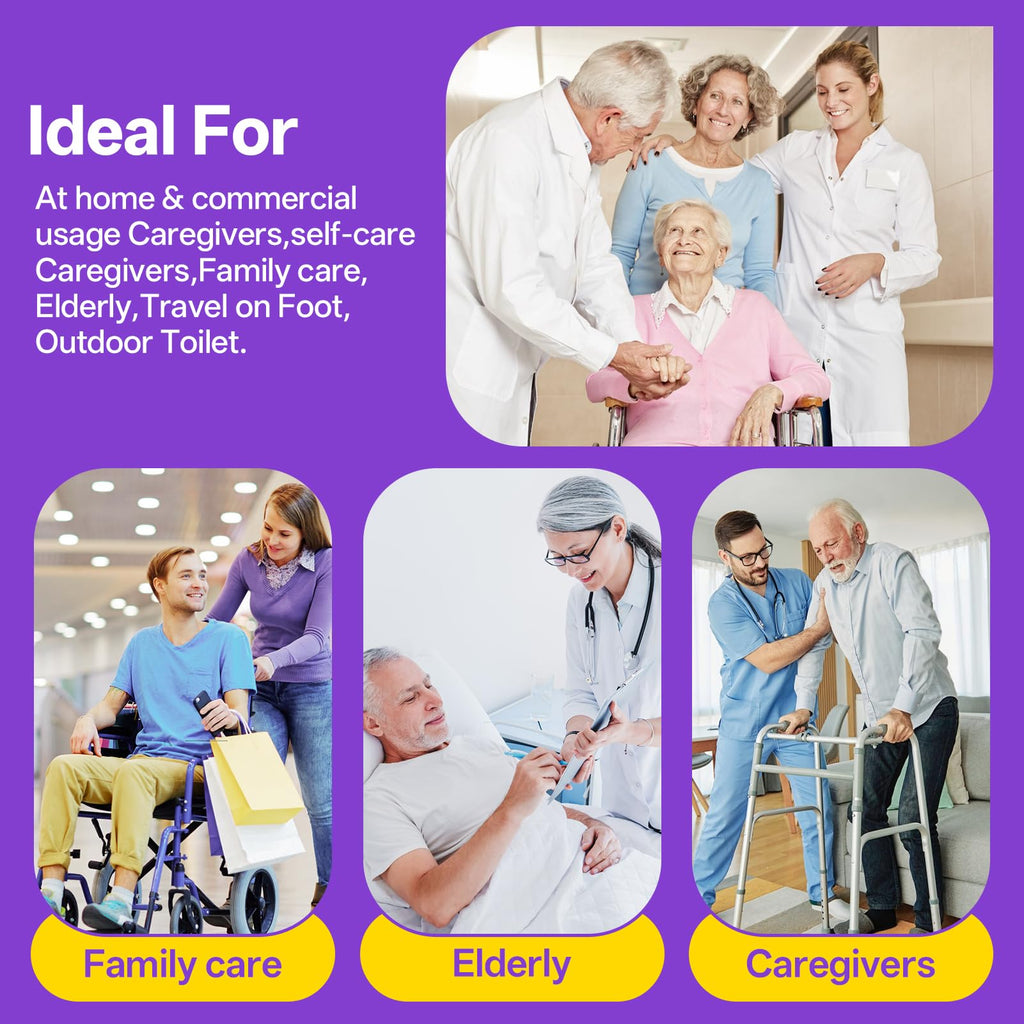 Commode Liners with Absorbent Pads,60 Commode Bags+60 Powerful Absorbent Pads,Scented Portable Toilet Bags Potty Chair Liners Fits All Bedside Potty Chair,Bedpan,Bucket,Leak-Proof &Odor-Free,No Mess