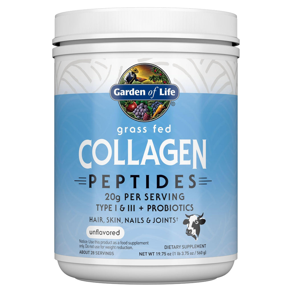 Garden of Life Restorative Bundle - Collagen Peptides Unflavored Powder for Hair, Skin, Joints, 28 Servings + Superfoods Sips Immune Reds, Vitamins, Probiotics, Superfoods, Berry Flavor, 30 Servings
