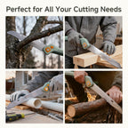 PrunePro® Folding Pruning Saw, 9.5 Inch Super Sharp SK5 Triple-Cut Blade, 3 Adjustable Cutting Angles, Ergonomic Non-Slip Grip, Lightweight, Portable Hand Saw for Tree Trimming, Camping, Gardening