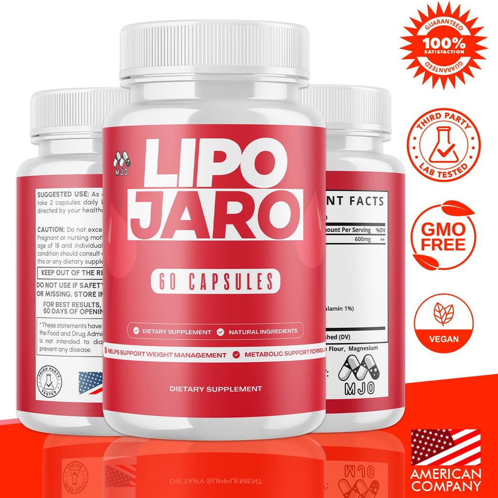 Lipojaro Capsules, Official Lipo Jaro Pills with Natural Ingredients, Advanced Formula Health and Wellness Support Formula Vitamin, Max Strength Active Lifestyle Multivitamin Supplement (60 Capsules)