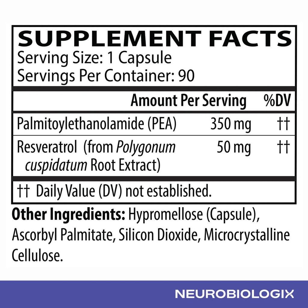 Neurobiologix Pea Soothe Support for Men and Women, Pea & Resveratrol Formula for Comfort, Mobility, Nerve Health & Muscle Recovery, Gluten Free, Non GMO, Vegan Capsules, 90 Count