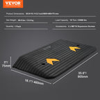 VEVOR 3" Rise Rubber Threshold Ramp, 35.6" Wide Wheelchair Ramp Doorway, Natural Curb Ramp, 33069Lbs Load Capacity, Non-Slip Textured Surface Rubber Curb Ramp for Wheelchair and Scooter