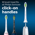 Philips Sonicare W DiamondClean - Genuine Replacement Electric Toothbrush Heads, White, 2 Pack, HX6062/77