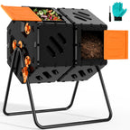 Cozurra 45 Gallon Large Compost Tumbler Outdoor, Dual Chamber Compost Bin