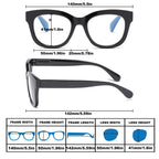 ZXYOO 3 Pack Oversized Blue Light Blocking Reading Glasses for Women, Retro Style Readers with Spring Hinge +1.50