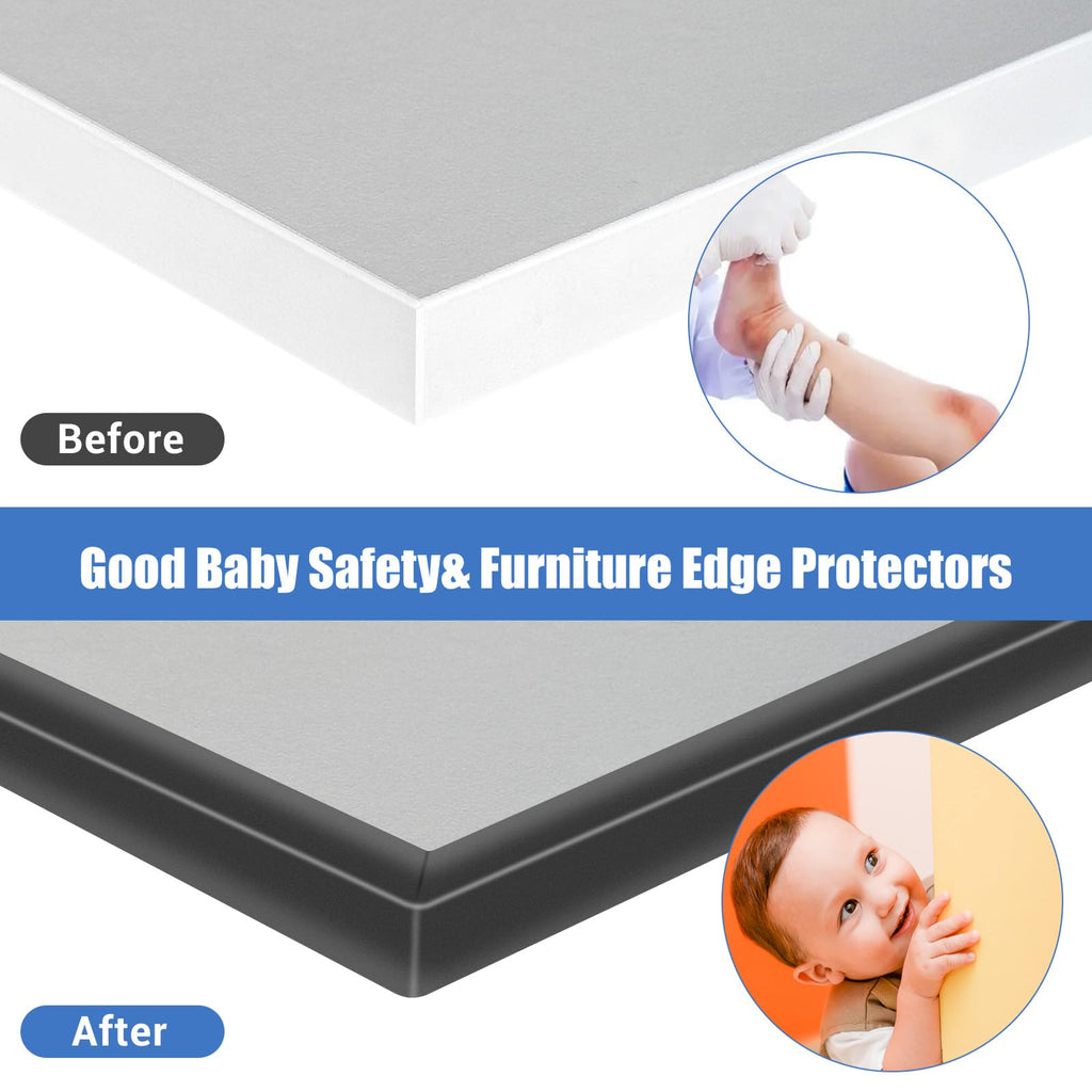 Rubber Edge Trim, Self-Adhesive Flexible Edge Protector for Plywood, Cabinet and Drawer, 3/4" Peel and Stick U Shaped Edge Banding for Wood, EPDM Material, Fit 0.75"(19mm), Length 10Ft