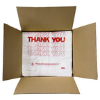 TashiBox Thank You plastic bags with handles(500 count),shopping,grocery T-shirt bags for small business,11.5" X 6.25" X 21", 15mic, 0.6 Mil