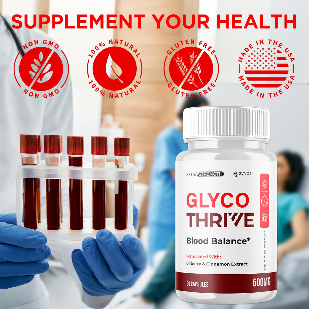 (2 Pack) Glyco Thrive Capsules, Official GlycoThrive Glycogen Support Pills with All Natural Ingredients, Advanced Formula Health Supplement with Max Strength Vitamins for Women & Men (120 Capsules)