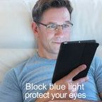 EYECEDAR 5 Pack Reading Glasses Men Blue Light Blocking Eyeglasses Gunmetal Gray Metal Half Frame Spring Hinges Readers for Men and Women 1.5